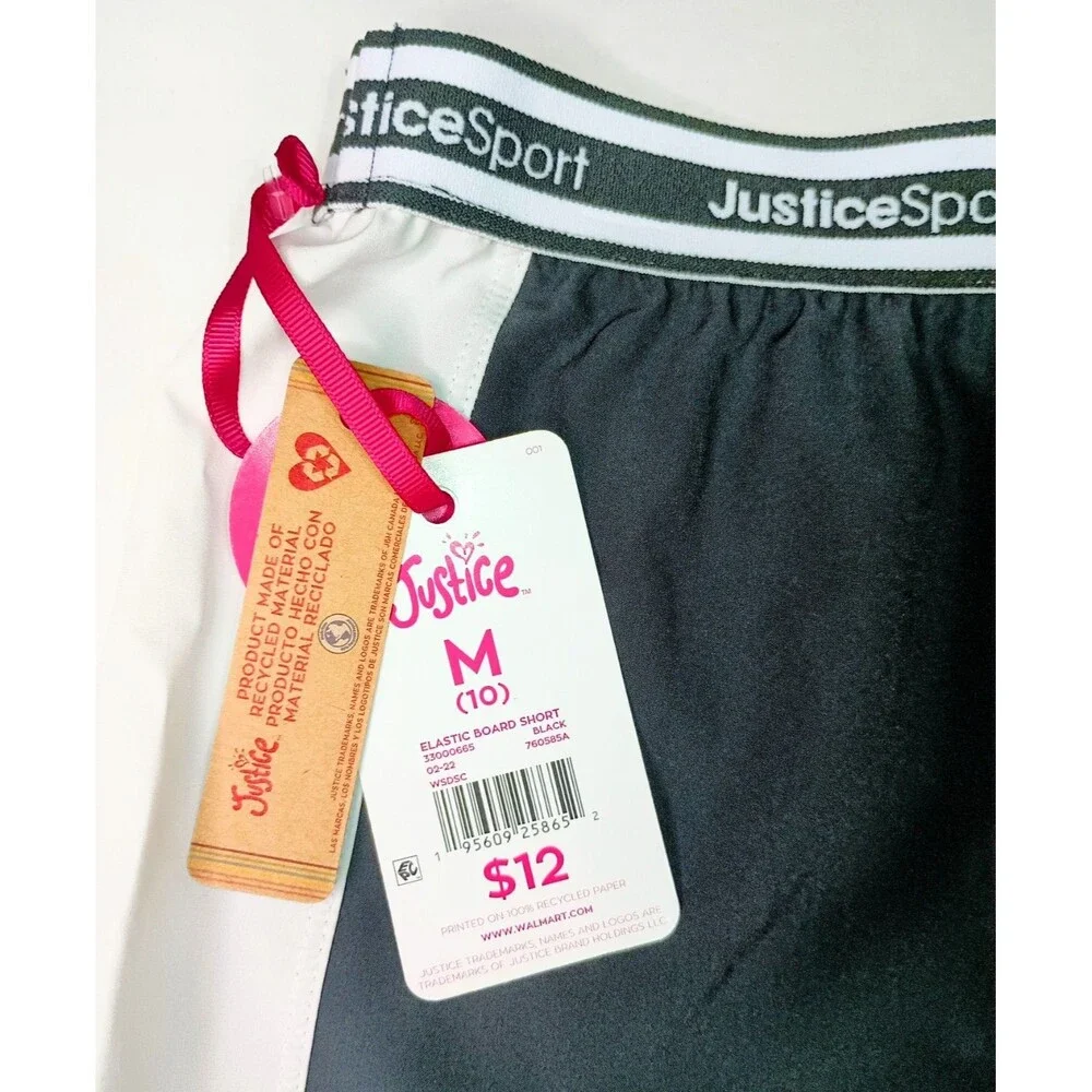 NEW JUSTICE SPORTS Girls Athletic Shorts Colorblock  M (10). (P0025)
